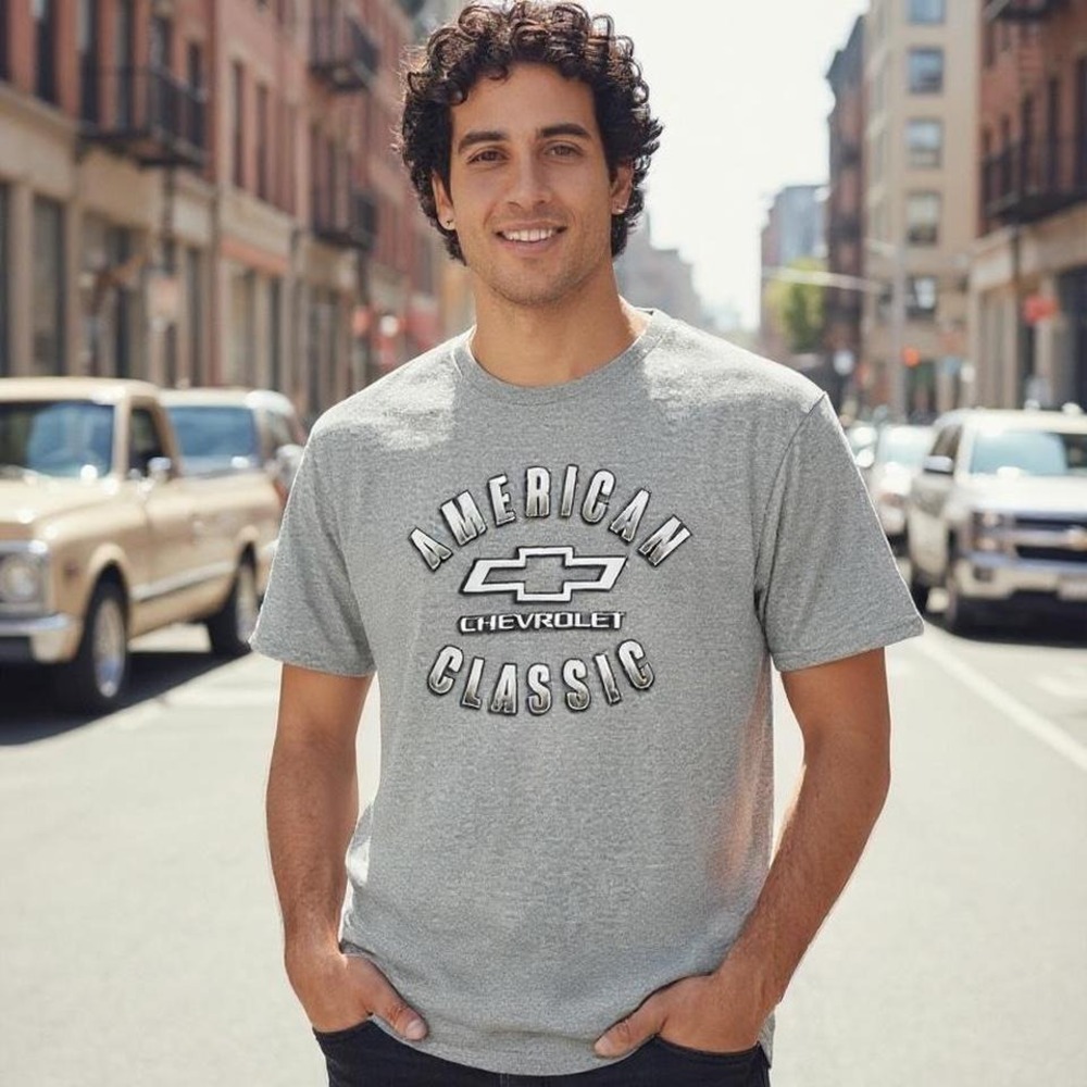 Chevrolet American Classic Graphic T Shirt Grey Size M GM Licensed - Picture 3 of 6